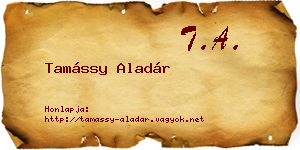 Tamássy Aladár névjegykártya