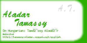 aladar tamassy business card